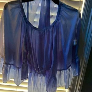 A blue fancy crop top